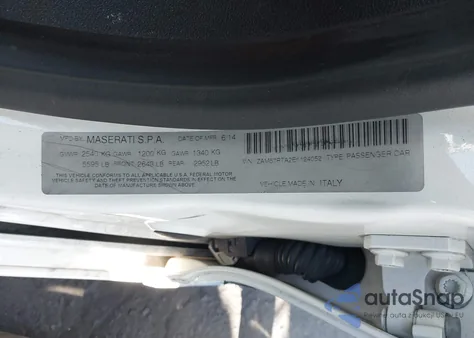 2014 Maserati Ghibli S Q4 from USA, damaged, VIN ZAM57RTA2E1124052